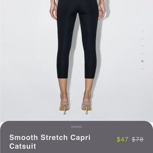Smooth Stretch Black Capri Catsuit